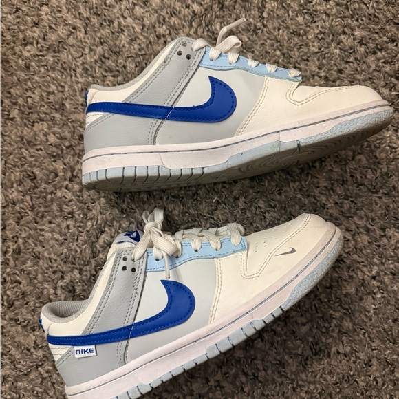 Nike Other - Nike Kids/Women Dunk Low Sneakers - White and Blue 4.5y